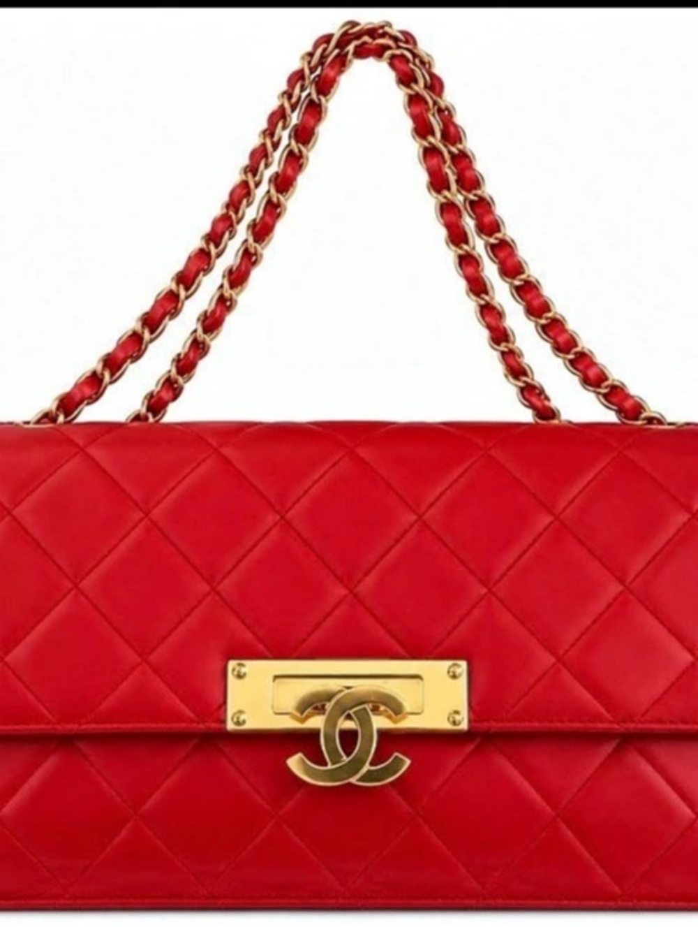 Chanel Classic Medium Double Flap Bag Quilted Shoulder Bag in Red